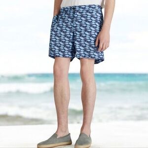 EUC Reflections Blue Fish Pattern Swim Shorts Size XXL
